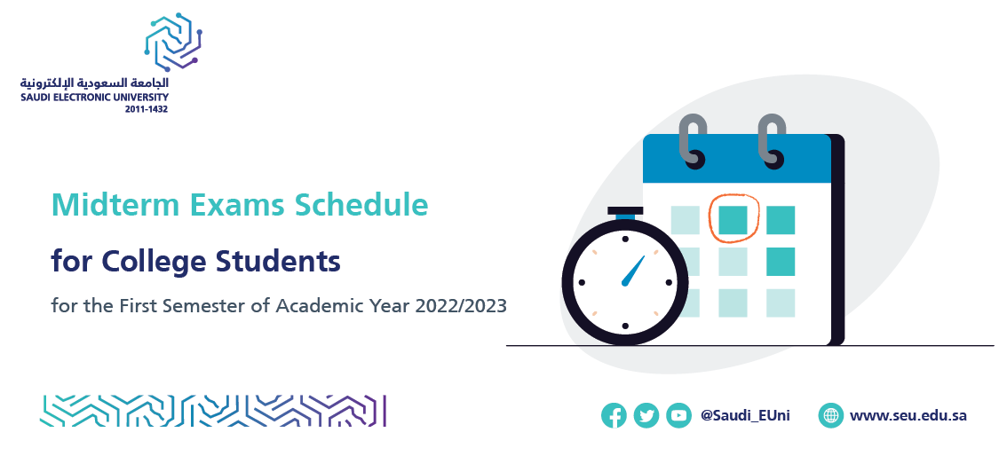Midterm Exams Schedule for College Students for the First Semester of