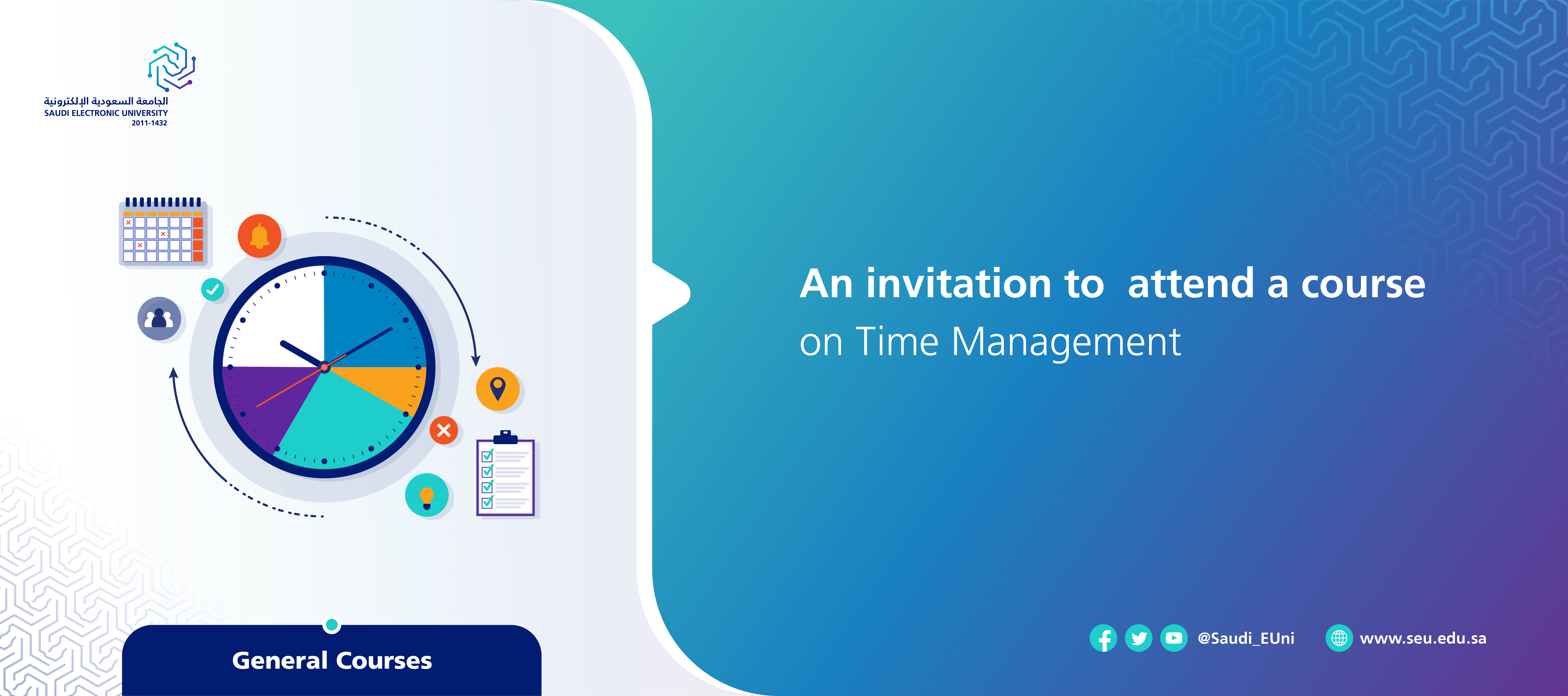 An invitation to attend a training course on: Time Management